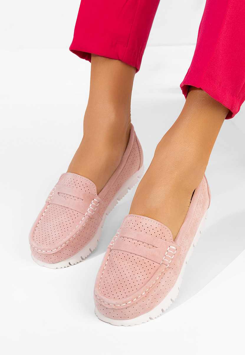 Ružové kožené mokasíny dámske Valerimia