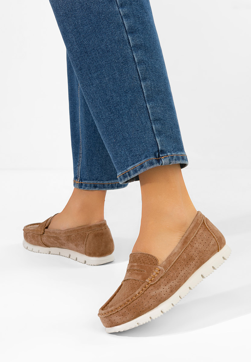 Hnedé kožené mokasíny dámske Valerimia