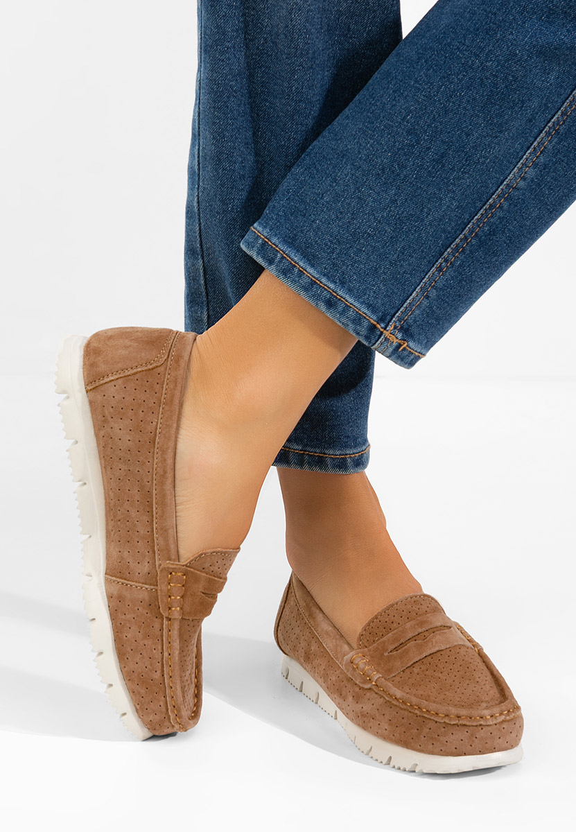 Hnedé kožené mokasíny dámske Valerimia