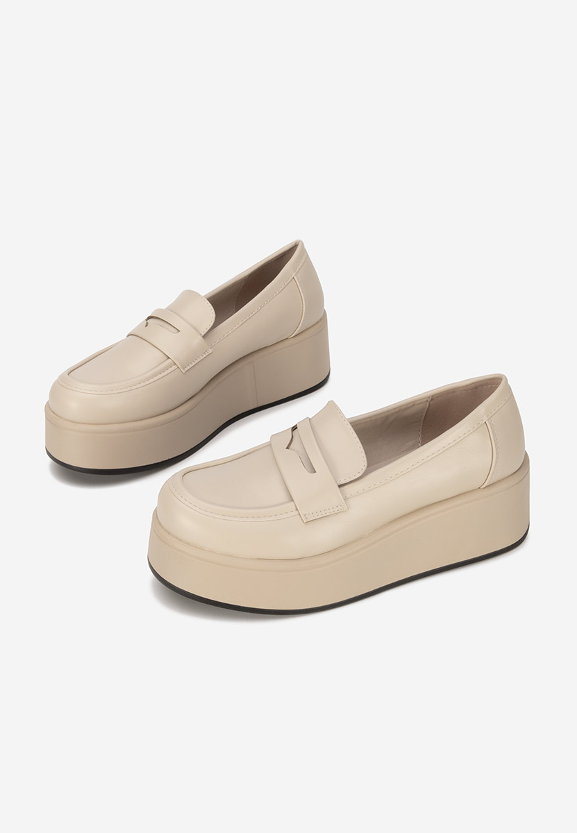 Béžové dámske mokasíny na platforme Minky