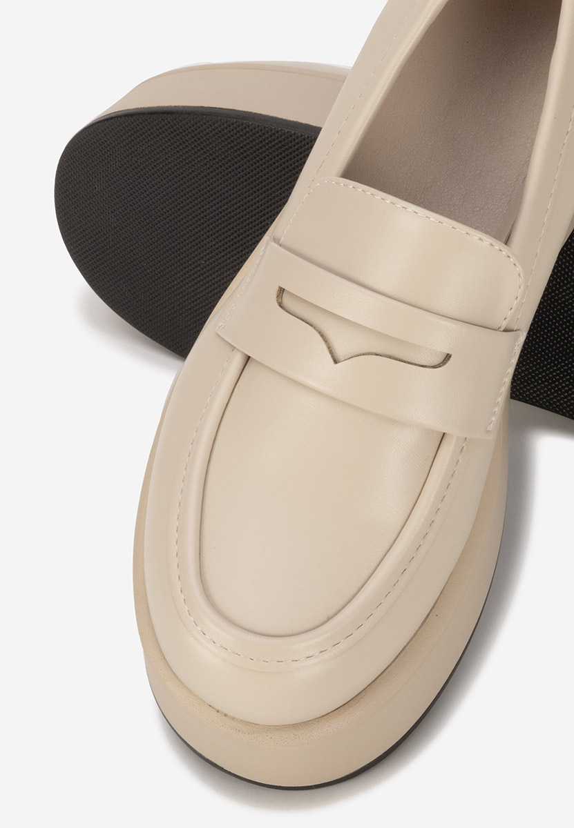 Béžové dámske mokasíny na platforme Minky