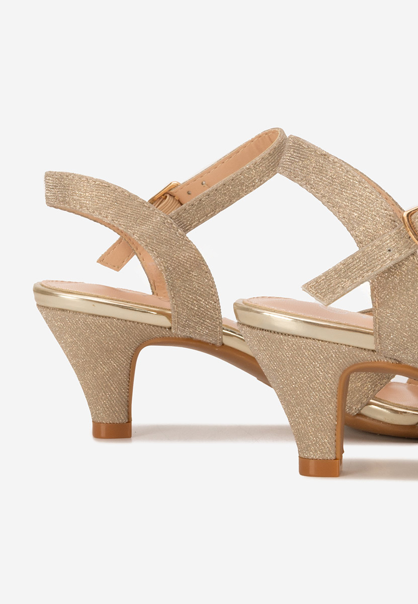 Zlaté sandale na nizkom opatku Nedeia