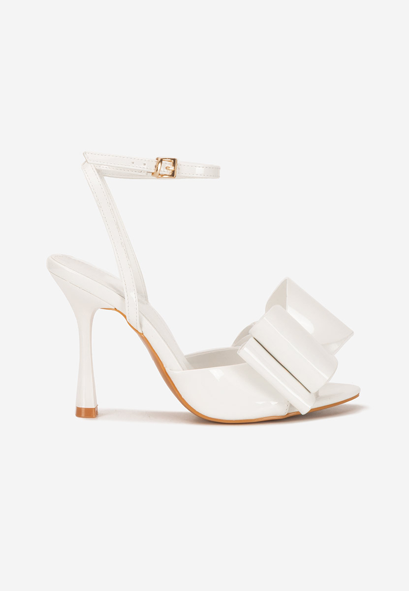 Biele elegantné sandále na opätku Viviene V2